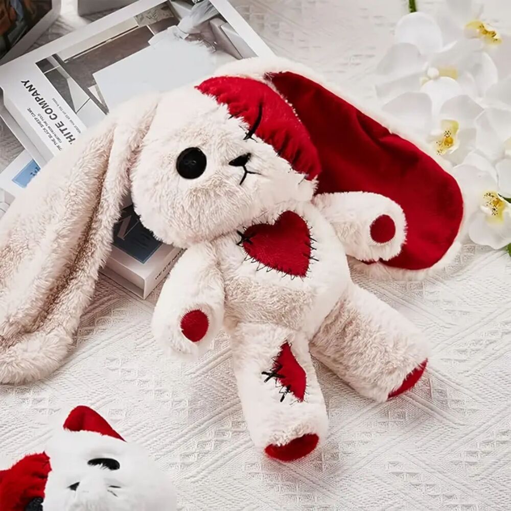 Gothic Horror Bunny Creepy Cute Stuffed Animal w/ Long Ears Plush Toy